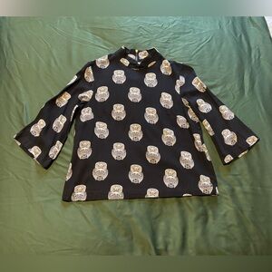 EUC - Sweet & Spooky H&M Owl Print Top